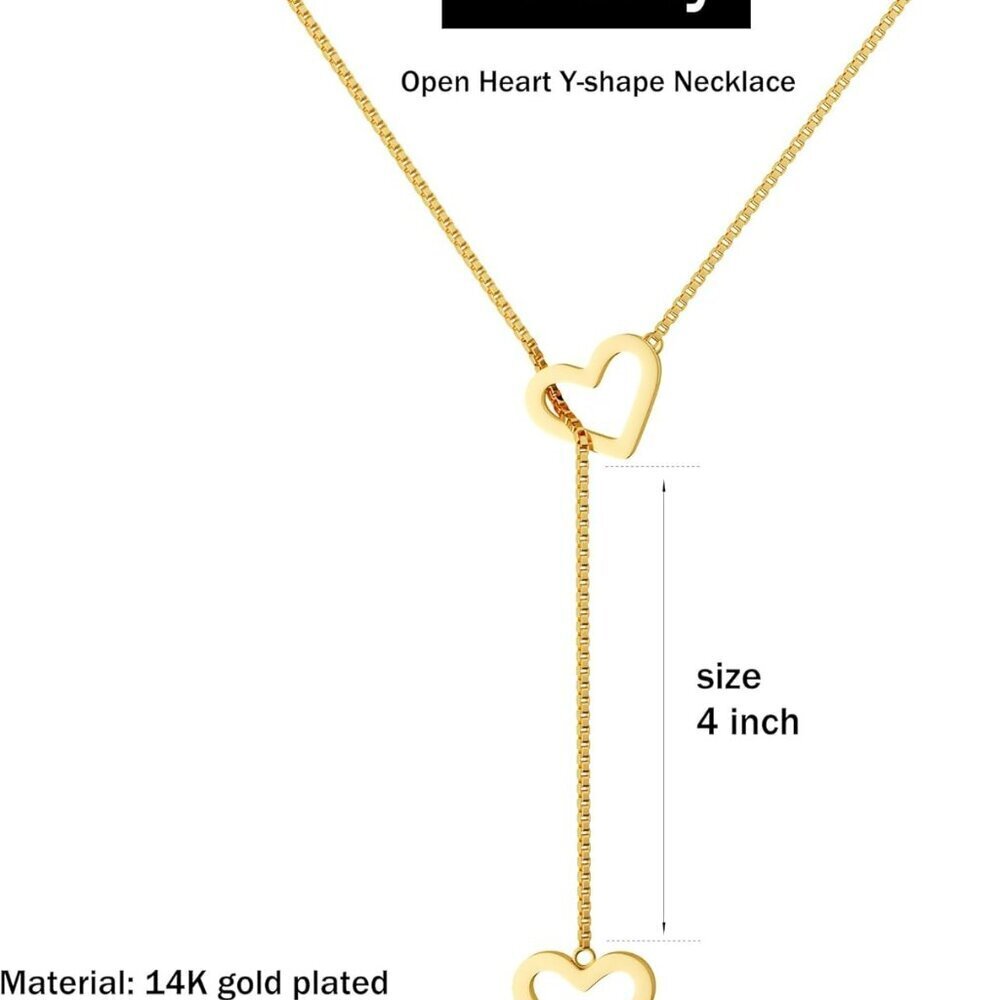 Cute Heart Necklace Tiny 14k Gold Heart Pendant Choker Necklaces Small Gold Love - Picture 7 of 8